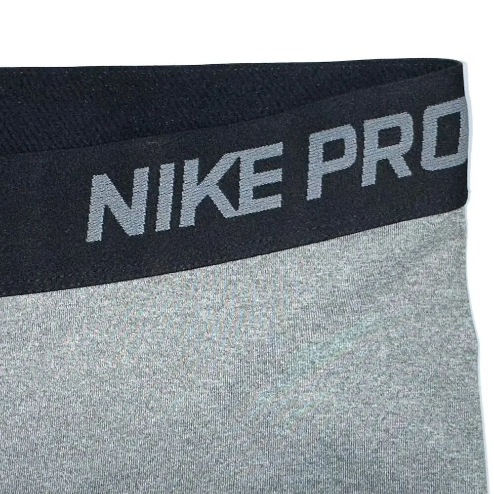 Nike Pro Bash Grey Black 4.5” Compression Spandex Shorts Size XS
